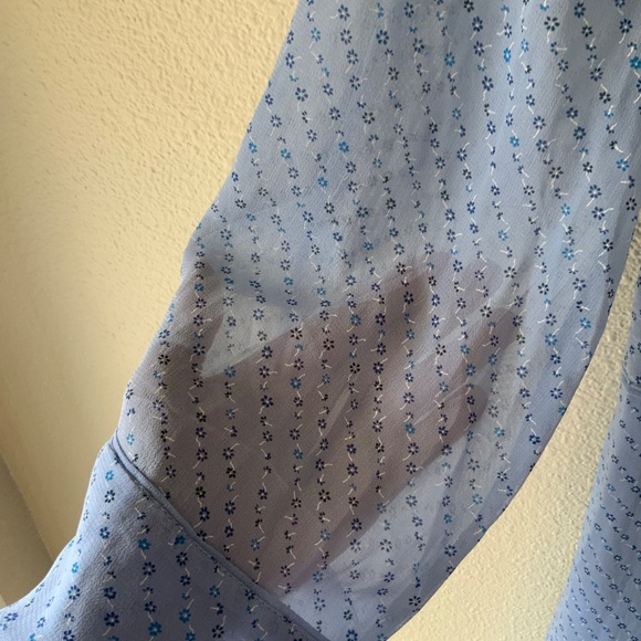 NEW! Ganni Blue Floral High Low Wrap Dress Size 8-10 - Picture 10 of 10